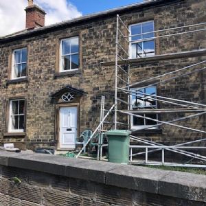 View Cottage before chemical cleaning of stone work
