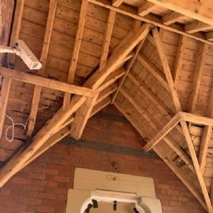 View Room beams after blast cleaning